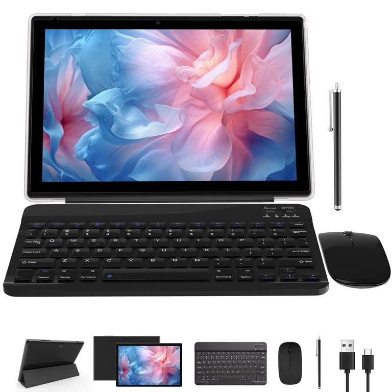 NOVOJOY 10.1 Inch Android Tablet with Keyboard Mouse Stylus 64GB
