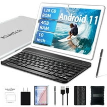 2 in 1 Tablet 10 inch, Android 11 Tablet with Keyboard,4GB+64GB ROM/1TB Computer Tablets,6000 mAh Battery,Octa Core,HD Touch Screen,Dual Cameras,Games,Wi-Fi,Google Gms Certified Tablet PC,Silver