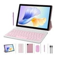 thumbnail image 1 of 2 in 1 Tablet with Keyboard Case Mouse Stylus Pen, 10 inch Tablet Android Tablets PC Set, 4GB RAM+64GB ROM Tableta Computer 10.1" IPS Screen 8MP Dual Camera WiFi BT Google Play Tab Pink/Girl, 1 of 8