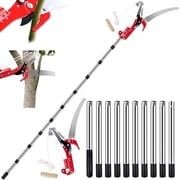 2 in 1 Telescopic Tree Loppers Long Reach, 2.7ft-13ft Long Reach Tree Pruner with Extendable Handle, Branch Cutters Pole Saw loppers for Yard Garden Patios Trees Branches Cutting