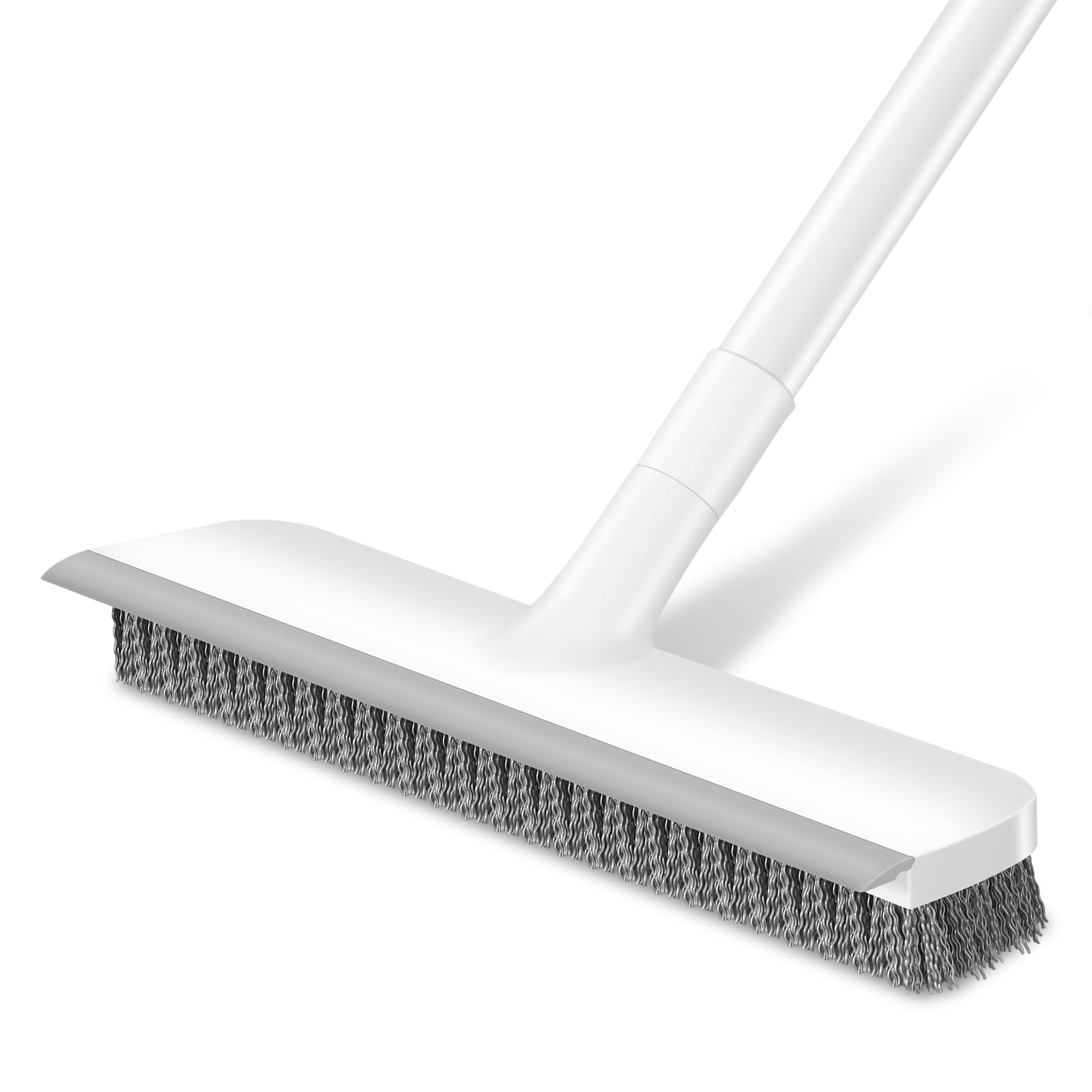 2 in 1 Tile and Grout Scrub Brush, Long 48 Inch Adjustable Handle Floor ...