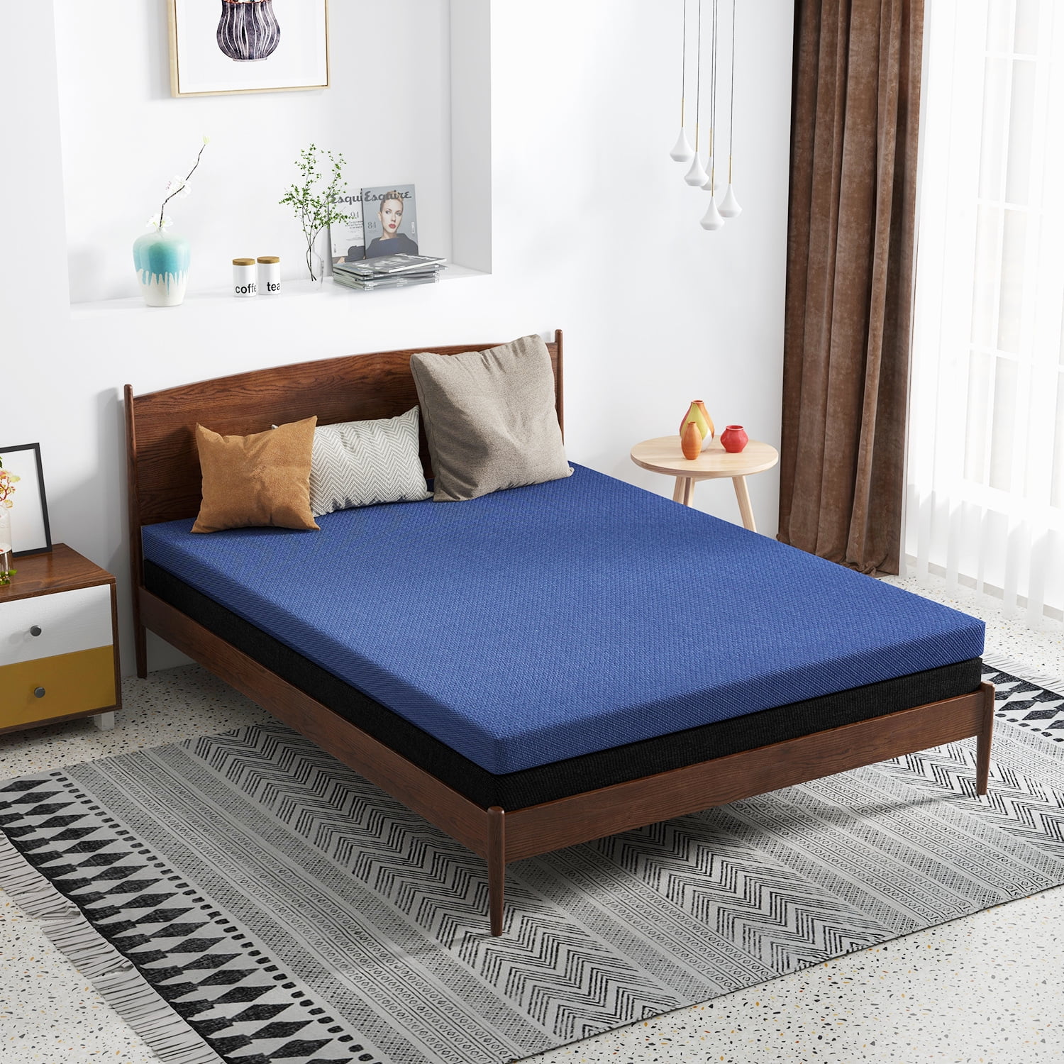 2 in 1 Twin Mattress, 6 Inch Gel Memory Foam Mattress with Cover