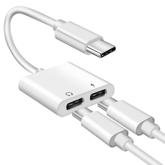2 in 1 USB Type C to Dual C Audio and Charger Adapter, QC and PD Fast Charging, Compatible with iPad Pro 2018 2019 2020, iPad Air4, Samsung Note 20/10/S20, Google Pixel 4/4 XL/3/3 XL and More