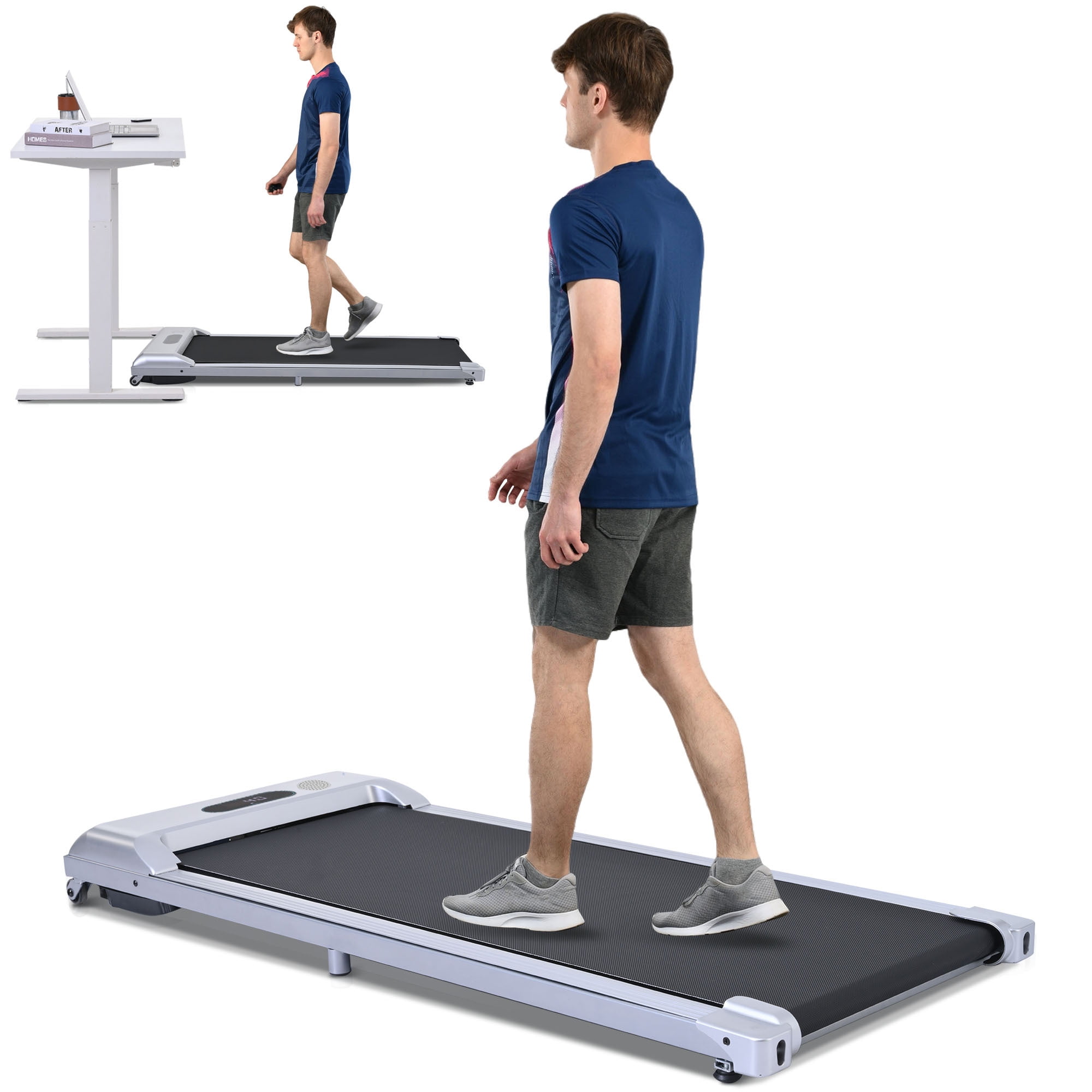 2 in 1 Under Desk Electric Treadmill 2.5HP, with Bluetooth APP and