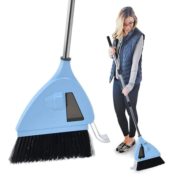 2 in 1 Vacuum Sweeper, USB Charging Cordless Vacuum Broom Cleaner Cordless Sweeper Strong Suction Cordless Quiet Sweeper Broom for Household Bedroom Hotel Office