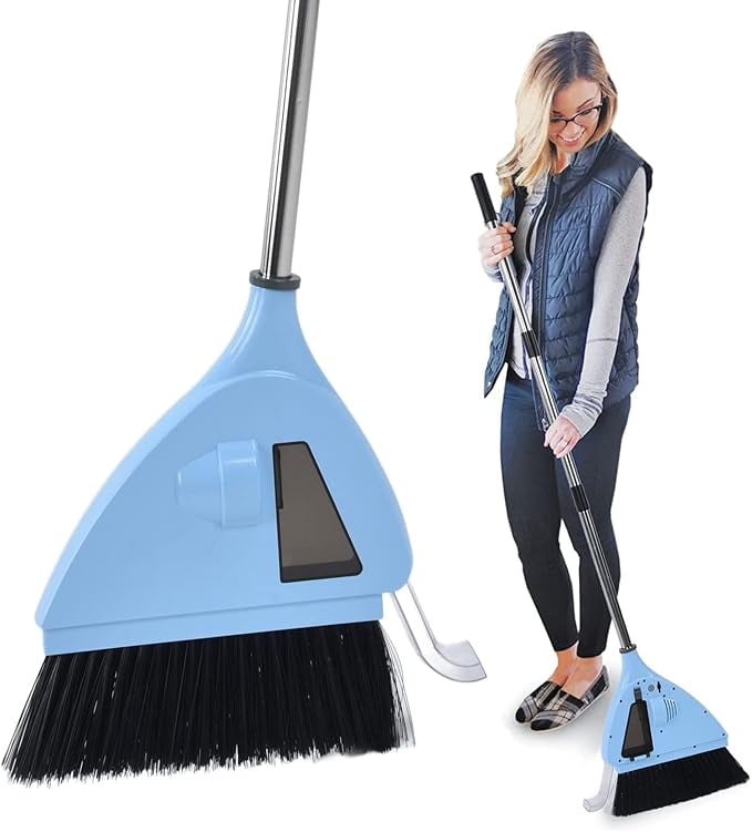 2 in 1 Vacuum Sweeper, USB Charging Cordless Vacuum Broom Cleaner Cordless Sweeper Strong Suction Cordless Quiet Sweeper Broom for Household Bedroom Hotel Office