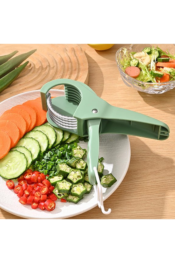 2 in 1 Vegetable and Fruit Multi Cutter, Peeler, Vegetable Cutter, Household Stainless Steel Manual Kitchen Gadget,Slicer Easy Slicing Sharp Stainless Steel Blade Multifunctional Kitchen Tool