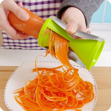 2 in 1 Vegetable Spiralizer,Zucchini Spiralizer Noodle Maker,Veggie Spiralizer for Veggie Noodles Handheld Carrot Spaghetti Maker,Spiral Slicer Cutter for Veggie Pasta,Stainless Steel Salad Roller
