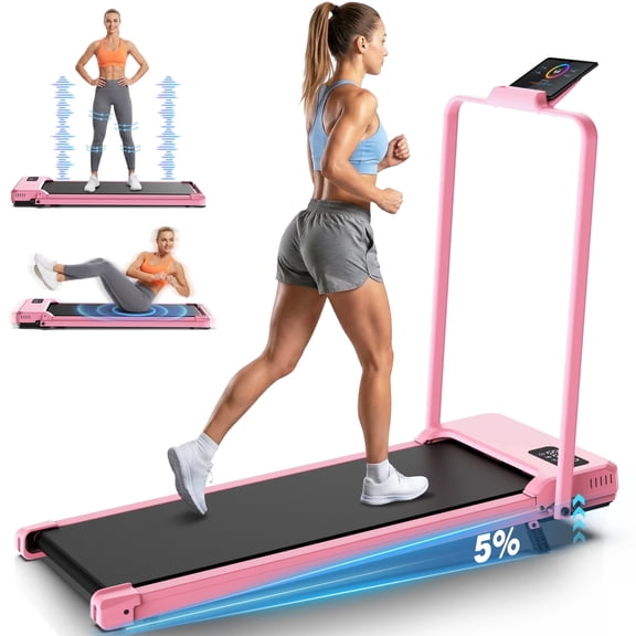 Simpfree Walking Vibration Pad with 8% Incline,3 in 1 Walking Pad with Handle Bar,2.5HP Treadmills for Home/Office/Gym,Under Desk Treadmill 300LBS Capacity,2S Folding,Installation-Free