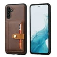 thumbnail image 1 of 2 in 1 Wallet Back Cover for Samsung Galaxy A15 PU Leather Magnetic Clasp Back Case Cover with Card Holder Pocket Slim Phone Cases for Samsung Galaxy A15 - Coffee, 1 of 6