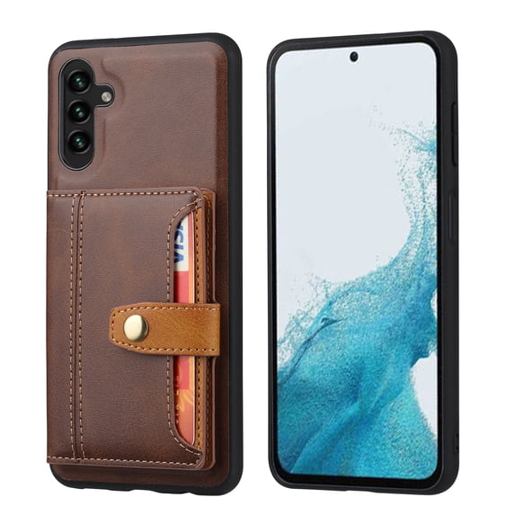 2 in 1 Wallet Back Cover for Samsung Galaxy A25 5G PU Leather Magnetic Clasp Back Case Cover with Card Holder Pocket Slim Phone Cases for Samsung Galaxy A25 5G - Coffee