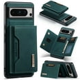 thumbnail image 1 of 2 In 1 Wallet Case Compatible with Google Pixel 8 Pro, Premium PU Leather Phone Case Back Cover Magnetic Detachable with Trifold Wallet Card Holder Pocket for Google Pixel 8 Pro, Green, 1 of 10