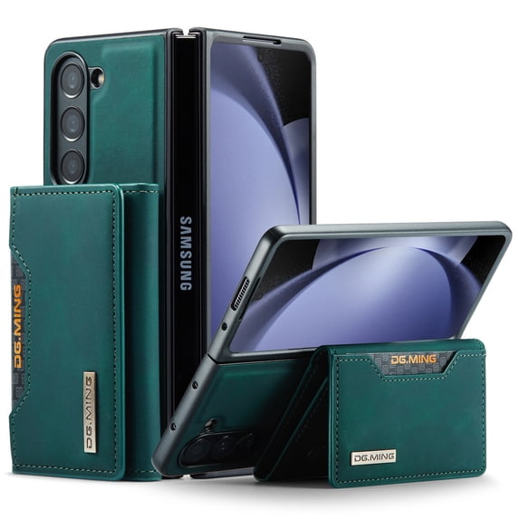 2 In 1 Wallet Case Compatible with Samsung Galaxy Z Fold 6, Premium PU Leather Phone Case Back Cover Magnetic Detachable with Trifold Wallet Card Holder Pocket for Samsung Galaxy Z Fold 6, Green