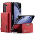 thumbnail image 1 of 2 In 1 Wallet Case Compatible with Samsung Galaxy Z Fold 6, Premium PU Leather Phone Case Back Cover Magnetic Detachable with Trifold Wallet Card Holder Pocket for Samsung Galaxy Z Fold 6, Red, 1 of 11