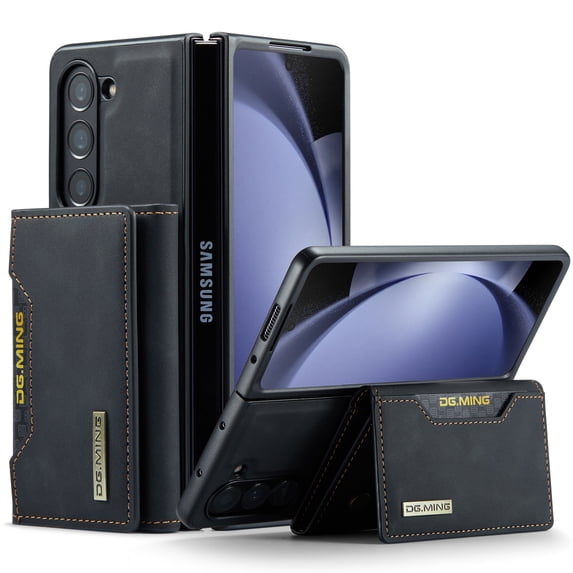 2 In 1 Wallet Case Compatible with Samsung Galaxy Z Fold 6, Premium PU Leather Phone Case Back Cover Magnetic Detachable with Trifold Wallet Card Holder Pocket for Samsung Galaxy Z Fold 6, Black