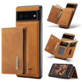 thumbnail image 1 of 2 in 1 Wallet Case for Google Pixel 7, Retro PU Leather Cell Phone Back Cover Magnetic Detachable with Wallet Credit Card Cash Holder Kickstand for Google Pixel 7, Brown, 1 of 9