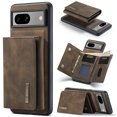 thumbnail image 1 of 2 in 1 Wallet Case for Google Pixel 7a, Retro PU Leather Cell Phone Back Cover Magnetic Detachable with Wallet Credit Card Cash Holder Kickstand for Google Pixel 7a, Coffee, 1 of 11