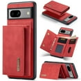 thumbnail image 1 of 2 in 1 Wallet Case for Google Pixel 7a, Retro PU Leather Cell Phone Back Cover Magnetic Detachable with Wallet Credit Card Cash Holder Kickstand for Google Pixel 7a, Red, 1 of 11