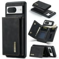 thumbnail image 1 of 2 in 1 Wallet Case for Google Pixel 8a, Retro PU Leather Cell Phone Back Cover Magnetic Detachable with Wallet Credit Card Cash Holder Kickstand for Google Pixel 8a, Black, 1 of 10
