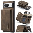 thumbnail image 1 of 2 in 1 Wallet Case for Google Pixel 8a, Retro PU Leather Cell Phone Back Cover Magnetic Detachable with Wallet Credit Card Cash Holder Kickstand for Google Pixel 8a, Coffee, 1 of 10