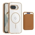 thumbnail image 1 of 2 in 1 Wallet Case for Google Pixel 9A, Compatible with Magsafe Clear Shockproof Magnetic Phone Case with Card Holder Bumper Anti-Yellowing Protective Cover for Google Pixel 9A,Desertgold, 1 of 8