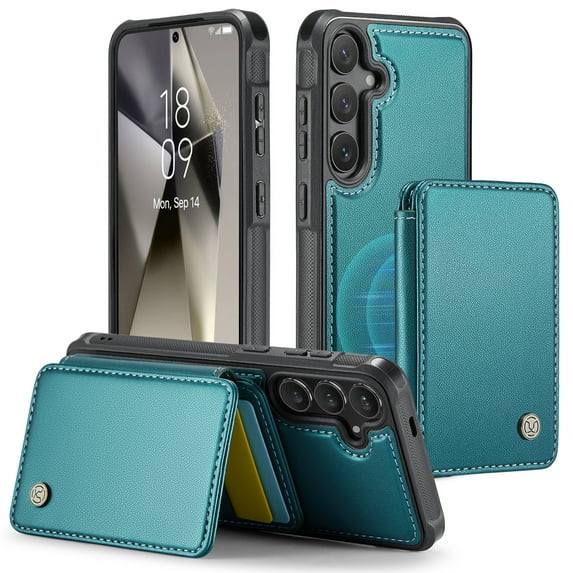 2 In 1 Wallet Case for Samsung Galaxy A35 Plus, Detachable Magnetic Back Cover Cards Holder Premium PU Leather Stand RFID Blocking Bumper Shockproof Case Cover for Samsung Galaxy A35, Blue