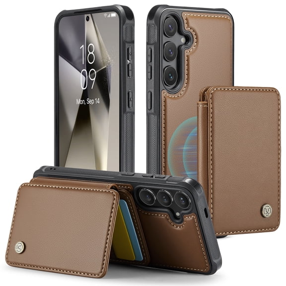 2 In 1 Wallet Case for Samsung Galaxy Note 10+ Plus, Detachable Magnetic Back Cover Cards Holder Premium PU Leather Stand RFID Blocking Bumper Shockproof Case Cover for Samsung Galaxy Note 10+, Brown