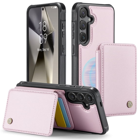 2 In 1 Wallet Case for Samsung Galaxy Note 10+ Plus, Detachable Magnetic Back Cover Cards Holder Premium PU Leather Stand RFID Blocking Bumper Shockproof Case Cover for Samsung Galaxy Note 10+, Pink