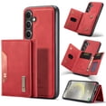 thumbnail image 1 of 2 in 1 Wallet Case for Samsung Galaxy S25+ Plus for Women Men, Detachable Cards Holder Magnetic Back Cover Stand Feature Shockproof Premium PU Leather Phone Cover for Samsung Galaxy S25+, Red, 1 of 11
