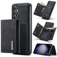 thumbnail image 1 of 2 in 1 Wallet Case for Samsung Galaxy S25, Retro PU Leather Cell Phone Back Cover Magnetic Detachable with Wallet Credit Card Cash Holder Kickstand for Samsung Galaxy S25, Black, 1 of 10