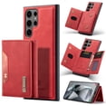 thumbnail image 1 of 2 in 1 Wallet Case for Samsung Galaxy S25 Ultra for Women Men, Detachable Cards Holder Magnetic Back Cover Stand Feature Shockproof Premium PU Leather Phone Cover for Samsung Galaxy S25 Ultra, Red, 1 of 12