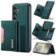 thumbnail image 1 of 2 in 1 Wallet Case for Samsung Galaxy S25 for Women Men, Detachable Cards Holder Magnetic Back Cover Stand Feature Shockproof Premium PU Leather Phone Cover for Samsung Galaxy S25, Green, 1 of 11