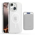 thumbnail image 1 of 2 in 1 Wallet Case for iPhone 15 Plus, Compatible with Magsafe Clear Shockproof Magnetic Phone Case with Card Holder Bumper Anti-Yellowing Protective Cover for iPhone 15 Plus,White, 1 of 7