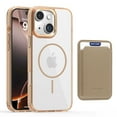 thumbnail image 1 of 2 in 1 Wallet Case for iPhone 15 Plus, Compatible with Magsafe Clear Shockproof Magnetic Phone Case with Card Holder Bumper Anti-Yellowing Protective Cover for iPhone 15 Plus,Desertgold, 1 of 8