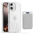 thumbnail image 1 of 2 in 1 Wallet Case for iPhone 16, Compatible with Magsafe Clear Shockproof Magnetic Phone Case with Card Holder TPU Bumper Anti-Yellowing Hard Back Protective Cover for iPhone 16,White, 1 of 7