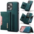 thumbnail image 1 of 2 in 1 Wallet Case for iPhone 16 Plus for Women Men, Detachable Cards Holder Magnetic Back Cover Stand Feature Shockproof Premium PU Leather Phone Cover for iPhone 16 Plus, Green, 1 of 11