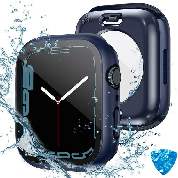 2 in 1 for Waterproof Apple Watch Screen Protector Case SE 2022 Series SE 6 5 4 40mm Accessories iWatch Protective PC Face Cover Built in Tempered Glass Film Front Back Bumper