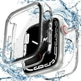thumbnail image 1 of [2 in 1] for Waterproof Apple Watch Screen Protector Case Series 8 & 7 45mm,360 Protective PC Face Cover Built-in Tempered Glass, Front & Back Bumper for iWatch Series 8 & 7 Accessories, 1 of 5