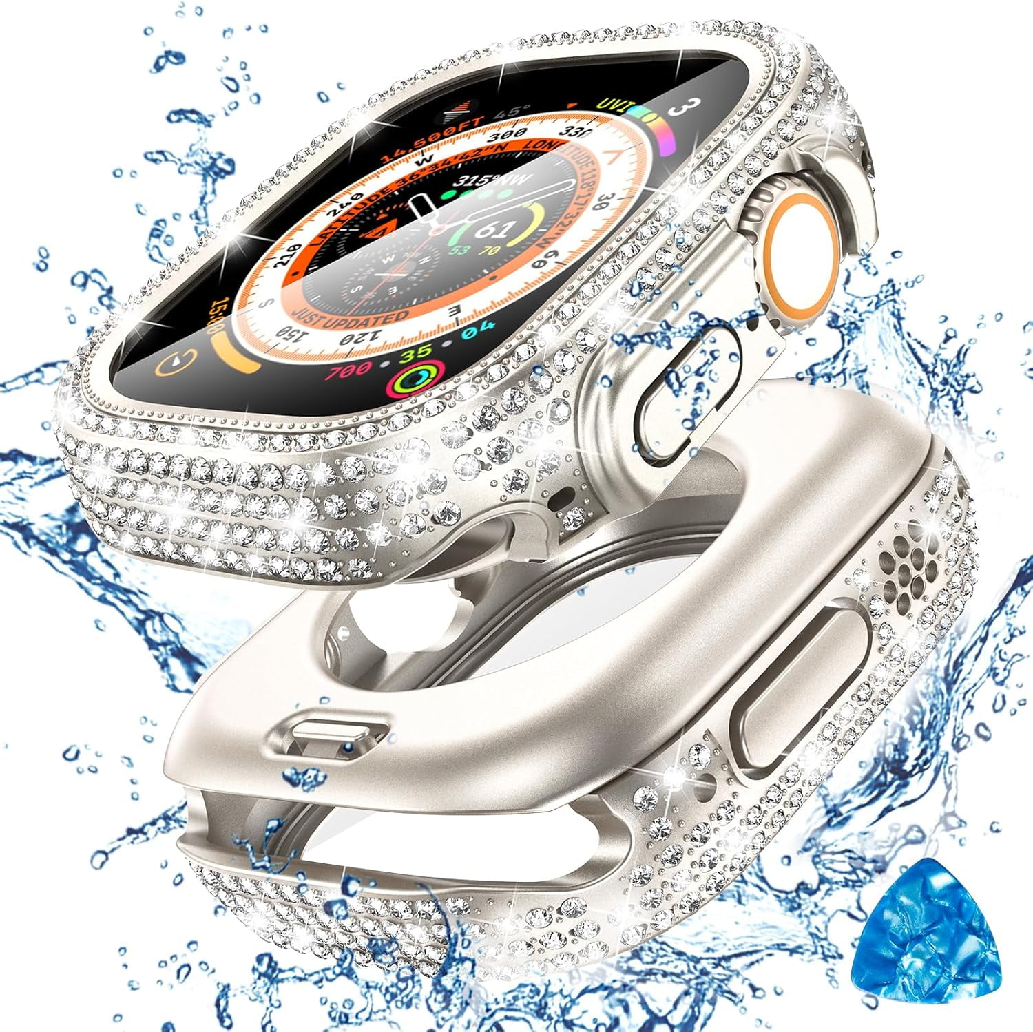 [2 in 1 for Waterproof Apple Watch Ultra2/Ultra Screen Protector Case