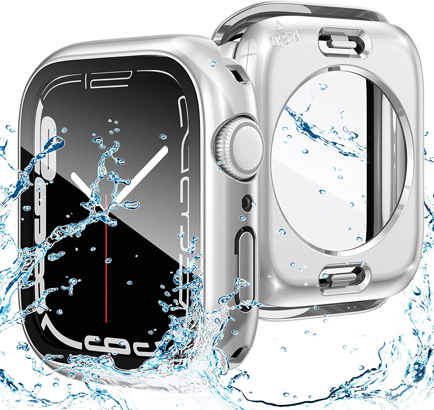 2 in 1 Waterproof Case for Apple Watch Screen Protector 40mm SE 2nd Gen Series 6 5 4 SE 360 Protective Glass Face Cover Hard Bumper Back Frame for iWatch 6 5 4 SE Accessories 40 mm Silver Walmart