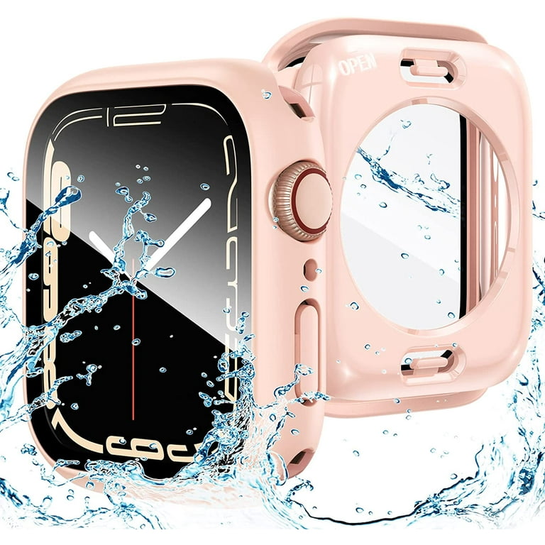 2 in 1 Waterproof Case for Apple Watch Screen Protector 40mm Series 6 5 4 SE 360 Protective Glass Face Cover Hard PC Bumper Back Frame for iWatch 6 5 4 SE Accessories 40 mm Baby Pink Walmart