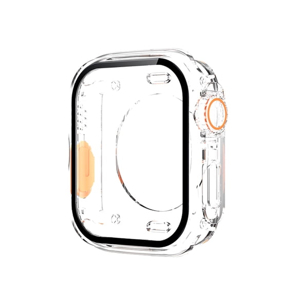 2 in 1 Waterproof Case for Apple Watch Screen Protector Series 9/8/7 41mm Accessories with Tempered Glass Film Protective Face & PC Bumper Cover Compatible with iWatch Series 9/8/7 41mm, Clear