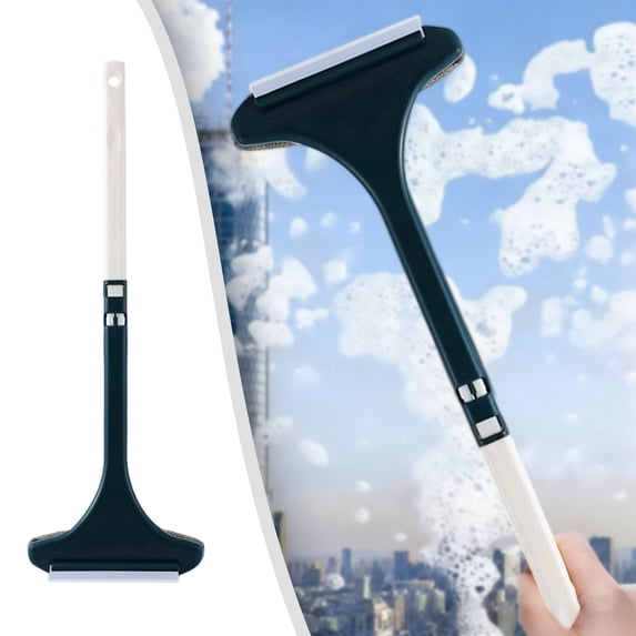 2 In 1 Window Screen Cleaner Tool 17.7x5.9 Inch, Detachable Mesh Screen Cleaning Brush And Squeegee, Multi Purpose Screen Scrubber For Patio Door, Porch, Window And Shower Screen Cleaning