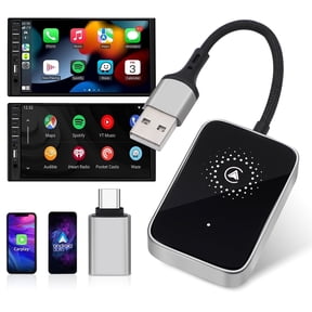2 in 1 Wireless CarPlay Adapter Upgraded, Wireless CarPlay & Android Auto Adapter Converts Factory Wired CarPlay to Wireless, Plug and Play Car Play Wireless Adapter, Compatible /Android
