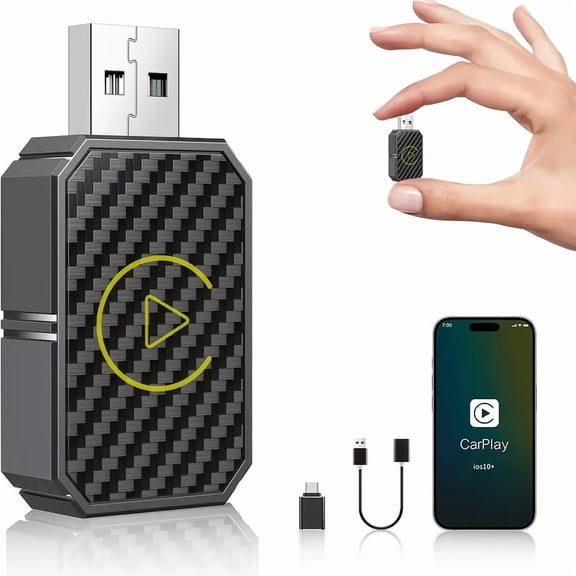 2 In 1 Wireless CarPlay & Android Auto Adapter Box - Vehicle GPS Accessory For Wired CarPlay/Android Auto Cars - Plug & Play, Easy Installation, Wireless Connectivity