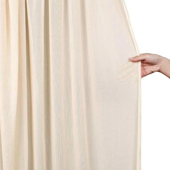 2.1 Yards Elastic Fabrics 69Inch 4-Way Stretch Lightweight Sheer Mesh Material Mesh Polyster Netting Fabric Apparel Fabric for Lingerie Crafts and DIY Projects Bisque