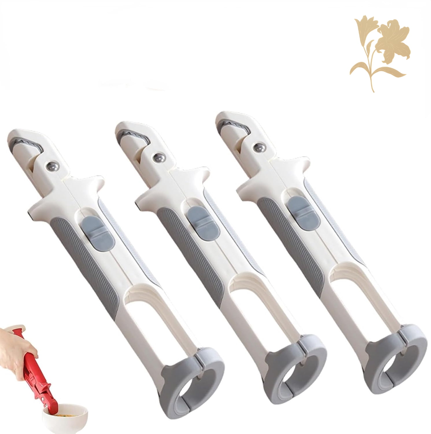 Stainless Steel Anti-Scalding Hot Bowl Dish Plate Gripper Clips Tongs Clamp Holder (2Pack)
