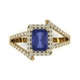 thumbnail image 1 of Solitaire with Accents Engagement Ring for Women - 1.935ct Simulated Tanzanite in 14K Yellow Gold Promise Ring, 1 of 8