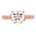 thumbnail image 1 of 2.1 ct Heart Cut Real Genuine Natural Diamond SI1-SI2 I-J 14K Rose Gold Promise Wedding Statement Engagement Designer Ring W/ Crystal side stones size 7.5, 1 of 7