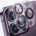 thumbnail image 1 of [2 in 1] for iPhone 14 Pro/iPhone 14 Pro Max Camera Lens Protector,Full Protective Metal Ring + HD Tempered Glass Camera Screen Protector Cover Film Accessories, Deep Purple, 1 of 5